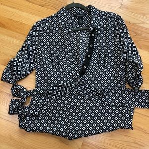 Silk Button Down with Belt